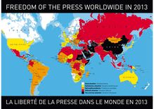 Reporters sans Frontières: Cartographie de la liberté de la presse dans le monde - 2013