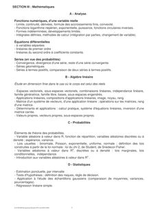 SECTION III : Mathématiques A - Analyse. Fonctions numériques, d ...