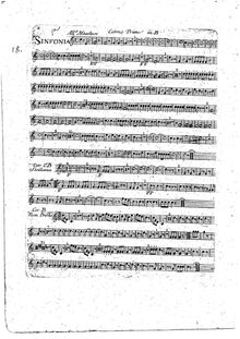 Partition cor 1 (en B♭, E♭), Symphonie No.1, B♭ major, Gossec, François Joseph