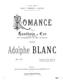 Partition Piano (Score), Romance, Op.43b, Blanc, Adolphe
