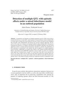 Detection of multiple QTL with epistatic effects under a mixed inheritance model in an outbred population