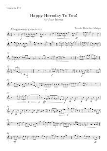 Partition cor 1 (en F), Happy Hornday To You!, Beischer-Matyó, Tamás