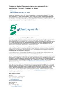 Comercia Global Payments Launches Interest-Free Installment Payment Program in Spain