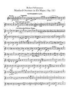 Partition cor 1, 2 (en E♭), 3, 4 (en E♭,F♯,F), Manfred, Op.115, Schumann, Robert