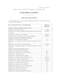 These notes refer to the DRAFT PAYE regulations as at 7 January  2003