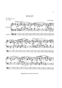 Partition orgue solo, Elegy, Lloyd, Charles Harford