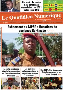 Le Quotidien Numérique d’Afrique n°1843 - du mercredi 26 janvier 2022
