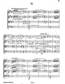 Partition , Allegretto tranquillo, corde quatuor No.4 en E minor, Op.42