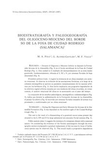 Bioestratigrafía y paleogeografía del Oligoceno-Mioceno del borde SO de la fosa de Ciudad Rodrigo