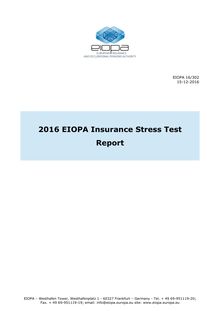 Rapport stress tests 2016 - Eiopa