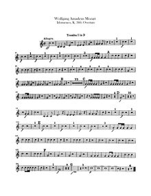 Partition trompette 1, 2 (en D), Idomeneo, Idomeneo, rè di Creta