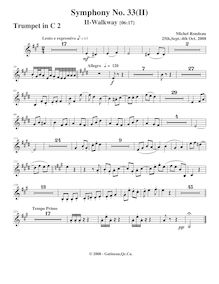 Partition trompette 2, Symphony No.33, A major, Rondeau, Michel par Michel Rondeau