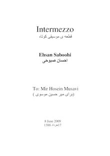 Partition complète, Intermezzo to Mir Hosein Musavi, Saboohi, Ehsan