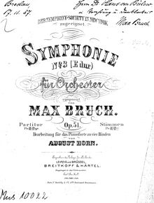Partition complète, Symphony No.3 en E major, E major, Bruch, Max