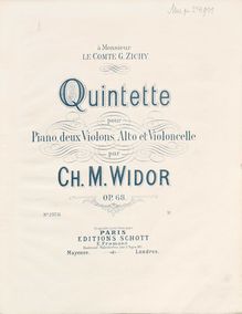 Partition violon I , partie, Piano quintette No.2, Quintette, pour piano, 2 violons, alto et violoncelle, Op.68