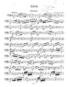 Partition violoncelle, Piano Trio, Op.40, C sharp minor, Steveniers, Jacques