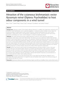 Attraction of the cutaneous leishmaniasis vector Nyssomyia neivai (Diptera: Psychodidae) to host odour components in a wind tunnel
