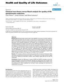 Classical test theory versus Rasch analysis for quality of life questionnaire reduction