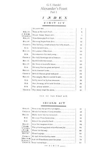 Partition complète, Alexander s Feast, ou pour Power of Musick, Handel, George Frideric par George Frideric Handel