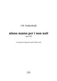Partition complète, Ninna nanna per i non nati, a Nenia for Soprano and Violin-solo
