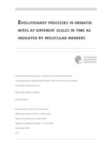 Evolutionary processes in oribatid mites at different scales in time as indicated by molecular markers [Elektronische Ressource] / von Marina Schäfer