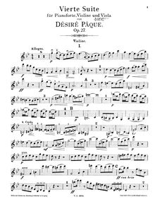 Partition de violon,  pour violon viole de gambe et piano