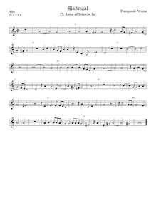 Partition ténor viole de gambe 1, aigu clef, Madrigali a 5 voci, Libro 5 par Pomponio Nenna