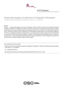 Etude palynologique du gisement du Flageolet II (Dordogne) - article ; n°2 ; vol.67, pg 489-493