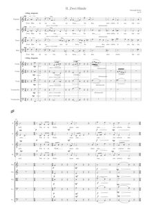 Partition , Zwei Hände FullScore, Liedzyklus für Bariton, Klavier, Chor und Streicher