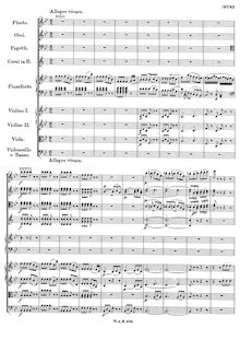 Partition , Allegro vivace, Piano Concerto No.18, B♭ major, Mozart, Wolfgang Amadeus