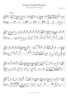 Partition complète, Piano Sonata No.8, Hob.XVI/8, Haydn, Joseph