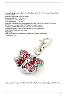 Youyoupifa Gorgeous Key Chain Ring With Butterfly Pendent Pocket Quartz Watch Pink Watch Reviews