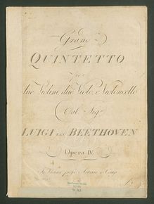 Partition parties complètes, corde quintette No.1, Op.4 (after pour Octet Op.103)
