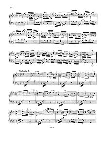 Partition No.5 en E♭ major, BWV 791, 15 symphonies, Three-part inventions