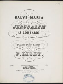 Partition Salve Maria de l opéra « Jérusalem » de Verdi (S.431), Collection of Liszt editions, Volume 7