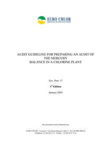 AUDIT GUIDELINE FOR PREPARING AN AUDIT OF THE MERCURY