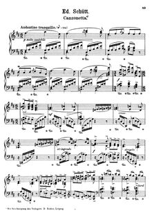 Partition No.2 - Canzonetta, 3 Piano pièces, Op.28, Trois morceaux pour piano, Op.28