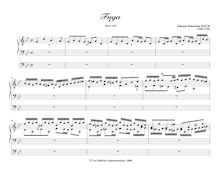 Partition complète, Fugua BWV 578  par Johann Sebastian Bach