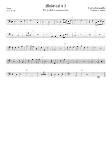 Partition viole de basse, madrigaux, Book 1, Gesualdo, Carlo par Carlo Gesualdo