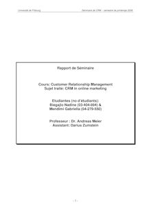 Rapport de Séminaire Cours: Customer Relationship Management Sujet ...