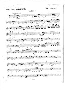 Partition violon 1 , partie, Concerto Militaire Op.18, Servais, Adrien-François