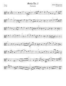 Partition ténor viole de gambe, alto clef, fantaisies et Almands pour 3 violes de gambe par John Hingeston