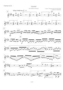Partition Piccolo clarinette (E♭), Gülnihal, Yine Bir Gülnihal, G major