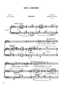 Partition voix / Piano (partition complète), Sur l herbe, L abbé divague