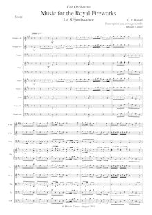 Partition complète, Music pour pour Royal Fireworks, Fireworks Music par George Frideric Handel