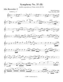 Partition enregistrement  2, Symphony No.35, F major, Rondeau, Michel par Michel Rondeau