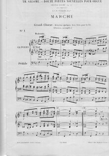Partition Marche (sol), Douze pièces nouvelles pour orgue ou piano-pédalier, Op.59