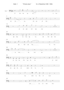 Partition basse 1 , partie, O bone Jesu, Palestrina, Giovanni Pierluigi da