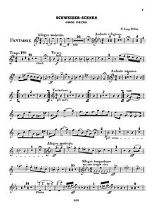 Partition hautbois 1, 2, Schweizer Scenen, Fantaisie, G major, Böhm, Carl Leopold