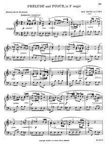 Partition No.6 Prelude et Fugue en F Major, Lose Blätter, Reger, Max